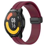 For Xiaomi MI Watch Color 2 22mm Solid Color Magnetic Clasp Silicone Watch Band(Wine Red)