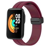 For Xiaomi MI Watch Sport 22mm Solid Color Magnetic Clasp Silicone Watch Band(Wine Red)