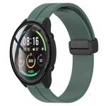 For Xiaomi MI Watch Color 22mm Solid Color Magnetic Clasp Silicone Watch Band(Olive Green)