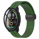 For Xiaomi MI Watch Color 22mm Solid Color Magnetic Clasp Silicone Watch Band(Army Green)