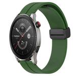 For Amazfit GTR 4 22mm Solid Color Magnetic Clasp Silicone Watch Band(Army Green)