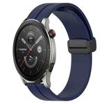 For Amazfit GTR 4 22mm Solid Color Magnetic Clasp Silicone Watch Band(Midnight Blue)