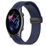 For Amazfit GTR 3 Pro 22mm Solid Color Magnetic Clasp Silicone Watch Band(Midnight Blue)