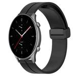 For Amazfit GTR 2e 22mm Solid Color Magnetic Clasp Silicone Watch Band(Black)