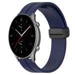 For Amazfit GTR 2e 22mm Solid Color Magnetic Clasp Silicone Watch Band(Midnight Blue)