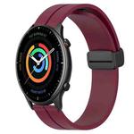 For Amazfit GTR 2 22mm Solid Color Magnetic Clasp Silicone Watch Band(Wine Red)