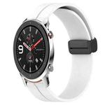For Amazfit GTR 47mm 22mm Solid Color Magnetic Clasp Silicone Watch Band(White)
