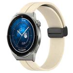 For Huawei Watch GT3 Pro 46mm 22mm Solid Color Magnetic Clasp Silicone Watch Band(Beige)