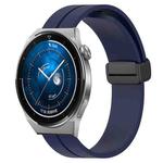 For Huawei Watch GT3 Pro 46mm 22mm Solid Color Magnetic Clasp Silicone Watch Band(Midnight Blue)