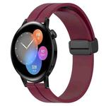 For Huawei Watch GT3 46mm 22mm Solid Color Magnetic Clasp Silicone Watch Band(Wine Red)