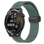 For Huawei Watch GT Runner 22mm Solid Color Magnetic Clasp Silicone Watch Band(Olive Green)