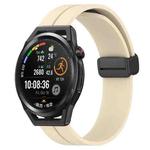 For Huawei Watch GT Runner 22mm Solid Color Magnetic Clasp Silicone Watch Band(Beige)