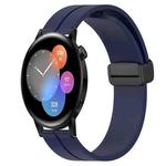 For Huawei Watch 3 22mm Solid Color Magnetic Clasp Silicone Watch Band(Midnight Blue)