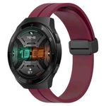 For Huawei Watch GT 2E 22mm Solid Color Magnetic Clasp Silicone Watch Band(Wine Red)