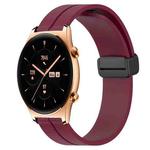 For Honor Watch GS 3 22mm Solid Color Magnetic Clasp Silicone Watch Band(Wine Red)