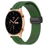 For Honor Watch GS 3 22mm Solid Color Magnetic Clasp Silicone Watch Band(Army Green)