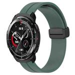 For Honor Watch GS Pro 22mm Solid Color Magnetic Clasp Silicone Watch Band(Olive Green)
