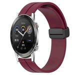 For Honor Magic Watch 2 46mm 22mm Solid Color Magnetic Clasp Silicone Watch Band(Wine Red)