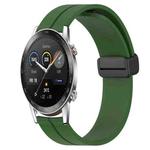 For Honor Magic Watch 2 46mm 22mm Solid Color Magnetic Clasp Silicone Watch Band(Army Green)