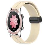 For Honor Watch Dream 22mm Solid Color Magnetic Clasp Silicone Watch Band(Beige)