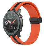 For Amazfit GTR 47mm 22mm Folding Magnetic Clasp Silicone Watch Band(Orange+Black)