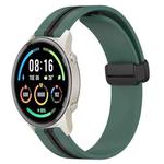 For Xiaomi MI Watch Sport 22mm Folding Magnetic Clasp Silicone Watch Band(Olive Green + Black)