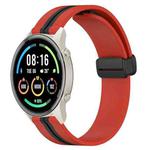 For Xiaomi MI Watch Sport 22mm Folding Magnetic Clasp Silicone Watch Band(Red+Black)