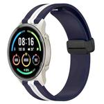 For Xiaomi MI Watch Sport 22mm Folding Magnetic Clasp Silicone Watch Band(Midnight Blue + White)