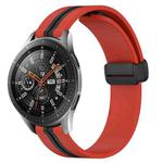 For Samsung Galaxy Watch 46mm 22mm Folding Magnetic Clasp Silicone Watch Band(Red+Black)