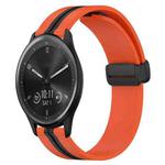 For Garmin Vivomove Sport 20mm Folding Magnetic Clasp Silicone Watch Band(Orange+Black)