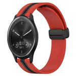 For Garmin Vivomove Sport 20mm Folding Magnetic Clasp Silicone Watch Band(Red+Black)