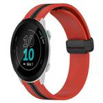 For Garmin Forerunner 55 20mm Folding Magnetic Clasp Silicone Watch Band(Red+Black)