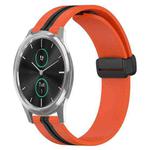 For Garminmove Luxe 20mm Folding Magnetic Clasp Silicone Watch Band(Orange+Black)