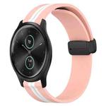 For Garmin Garminmove Style 20mm Folding Magnetic Clasp Silicone Watch Band(Pink+White)