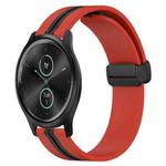 For Garmin Garminmove Style 20mm Folding Magnetic Clasp Silicone Watch Band(Red+Black)