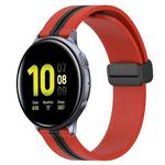 For Samsung Galaxy Watch Active 2 44mm 20mm Folding Magnetic Clasp Silicone Watch Band(Red+Black)