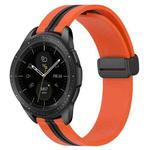 For Samsung Galaxy Watch 42mm 20mm Folding Magnetic Clasp Silicone Watch Band(Orange+Black)