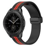 For Samsung Galaxy Watch 42mm 20mm Folding Magnetic Clasp Silicone Watch Band(Black+Red)