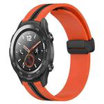 For Huawei Watch 2 20mm Folding Magnetic Clasp Silicone Watch Band(Orange+Black)