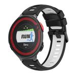 For Garmin Forerunner 220 Two-Color Silicone Watch Band(Black+White)