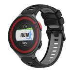 For Garmin Forerunner 220 Two-Color Silicone Watch Band(Black+Grey)