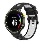 For Garmin Forerunner 230 Two-Color Silicone Watch Band(Black+White)