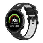 For Garmin Forerunner 235 Two-Color Silicone Watch Band(Black+White)