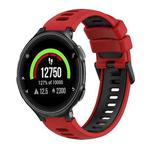 For Garmin Forerunner 235 Two-Color Silicone Watch Band(Red+Black)