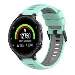 For Garmin Forerunner 235 Two-Color Silicone Watch Band(Teal+Grey)