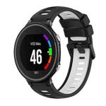 For Garmin Forerunner 630 Two-Color Silicone Watch Band(Black+White)