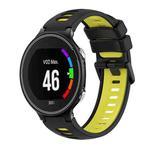 For Garmin Forerunner 630 Two-Color Silicone Watch Band(Black+Yellow)