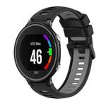 For Garmin Forerunner 630 Two-Color Silicone Watch Band(Black+Grey)