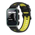 For Garmin Approach S20 Two-Color Silicone Watch Band(Black+Yellow)