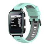 For Garmin Approach S20 Two-Color Silicone Watch Band(Teal+Grey)